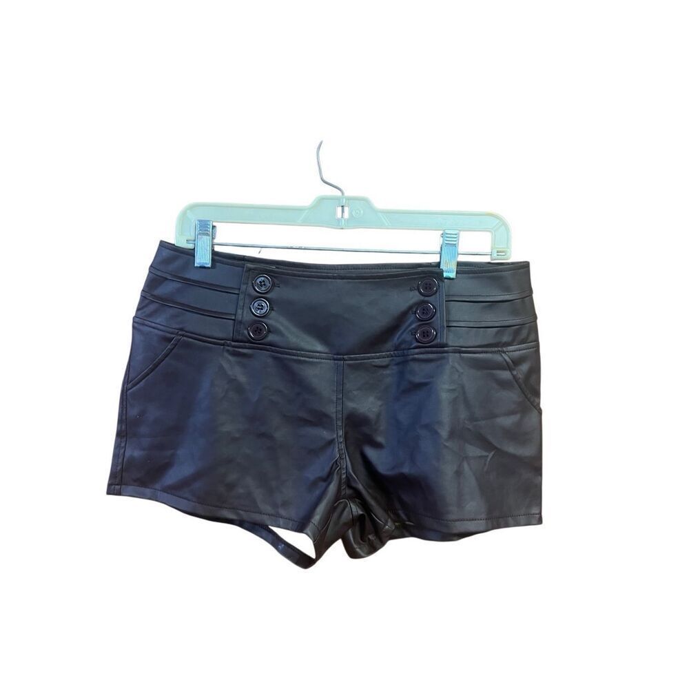 Women's Casual Faux Leather Shorts  Brown Sz L NWT